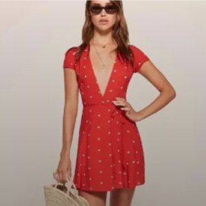 Reformation Raquel Polka Dot Wrap Dress